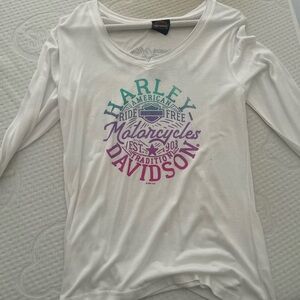 Harley-Davidson White Long Sleeve Shirt